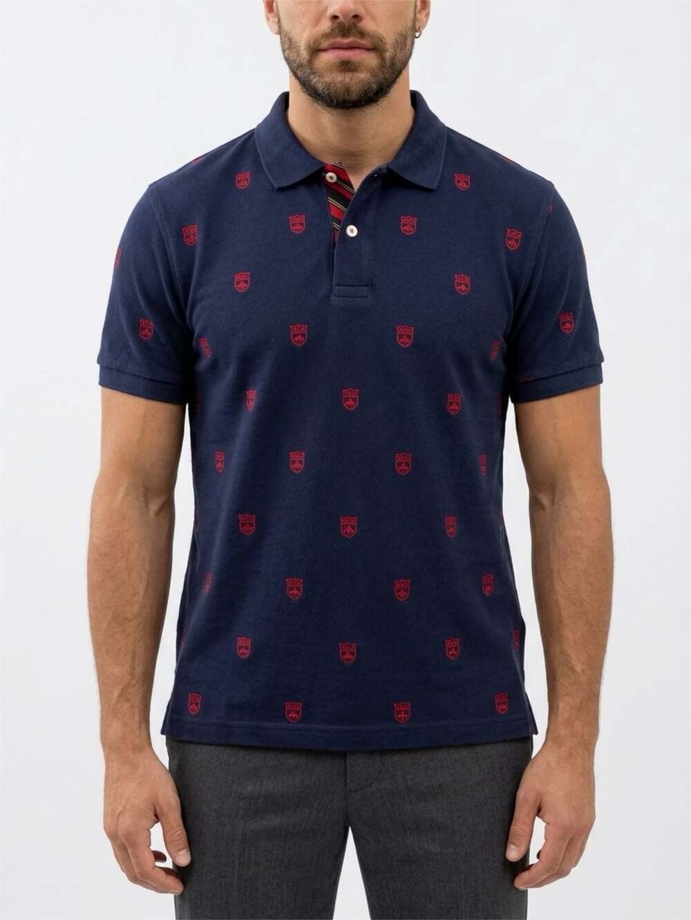 Brooks Brothers Red Fleece Navy Polo Shirt with Shield Crest Embroidery